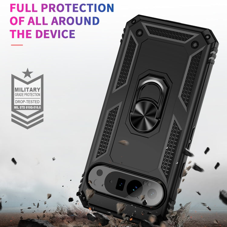 For Google Pixel 9 Pro Shockproof TPU + PC Phone Case with Holder(Black) - Google Cases by PMC Jewellery | Online Shopping South Africa | PMC Jewellery | Buy Now Pay Later Mobicred