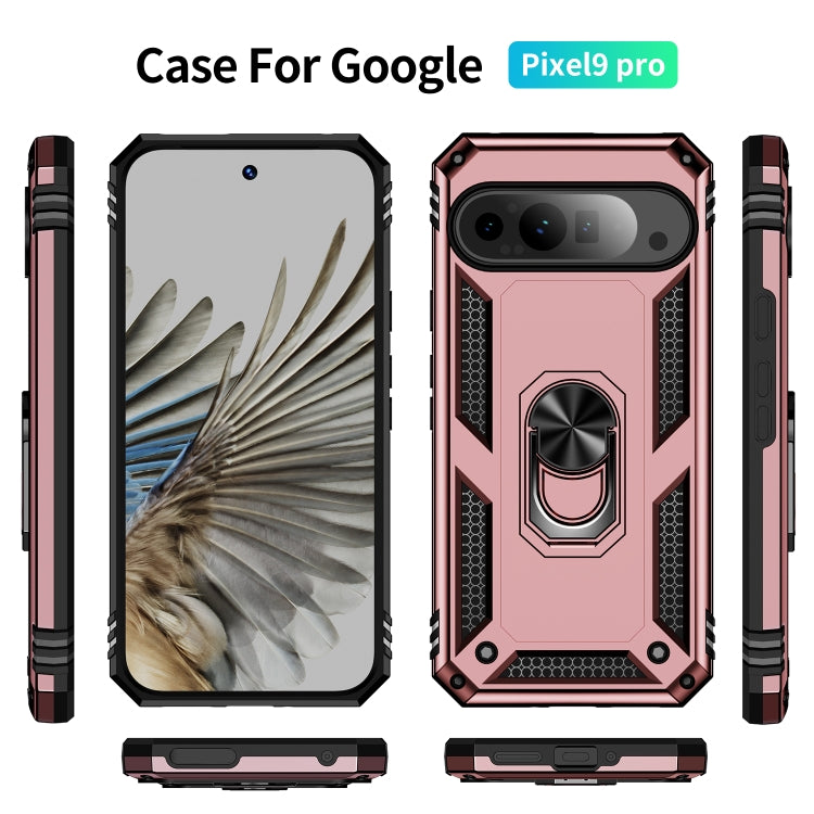 For Google Pixel 9 Pro Shockproof TPU + PC Phone Case with Holder(Rose Gold) - Google Cases by PMC Jewellery | Online Shopping South Africa | PMC Jewellery | Buy Now Pay Later Mobicred