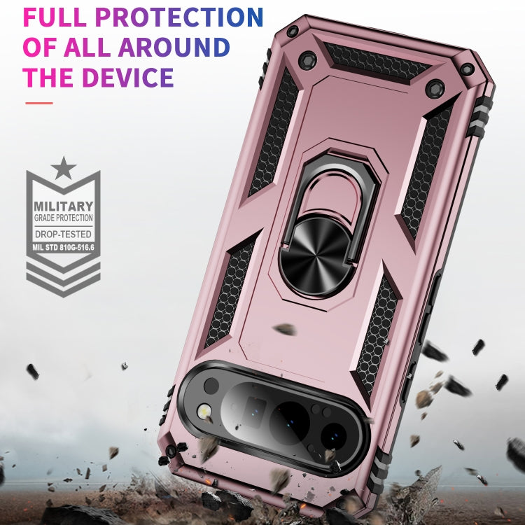 For Google Pixel 9 Shockproof TPU + PC Phone Case with Holder(Rose Gold) - Google Cases by PMC Jewellery | Online Shopping South Africa | PMC Jewellery | Buy Now Pay Later Mobicred