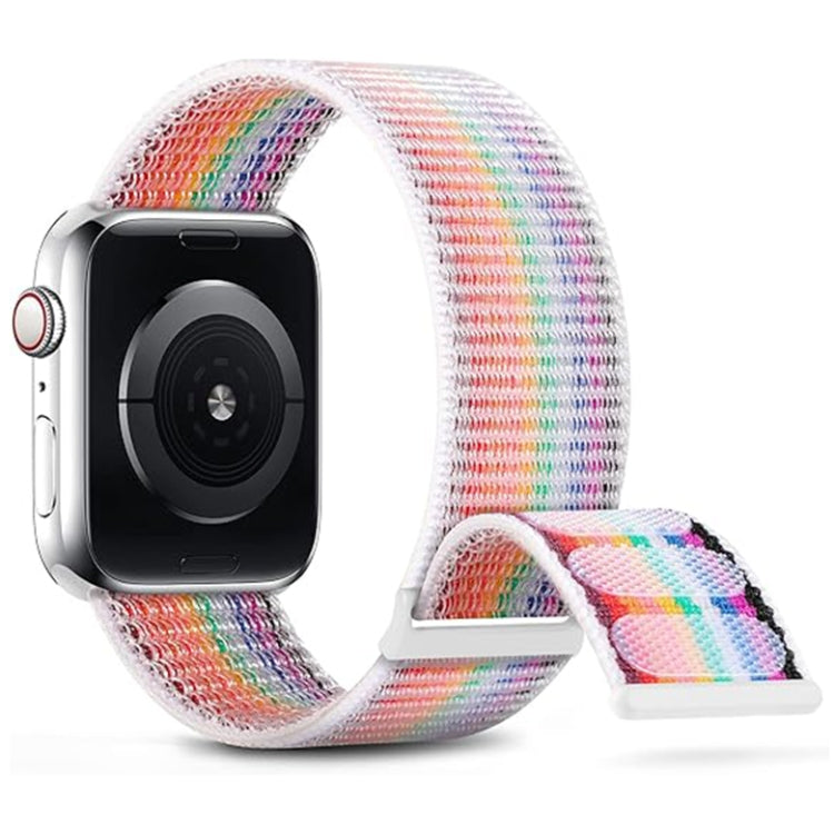 For Apple Watch Series 9 45mm Dual Hook and Loop Nylon Watch Band(Rainbow) - Watch Bands by PMC Jewellery | Online Shopping South Africa | PMC Jewellery