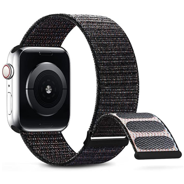 For Apple Watch Series 8 41mm Dual Hook and Loop Nylon Watch Band(Reflective Black) - Watch Bands by PMC TechLife | Online Shopping South Africa | PMC TechLife