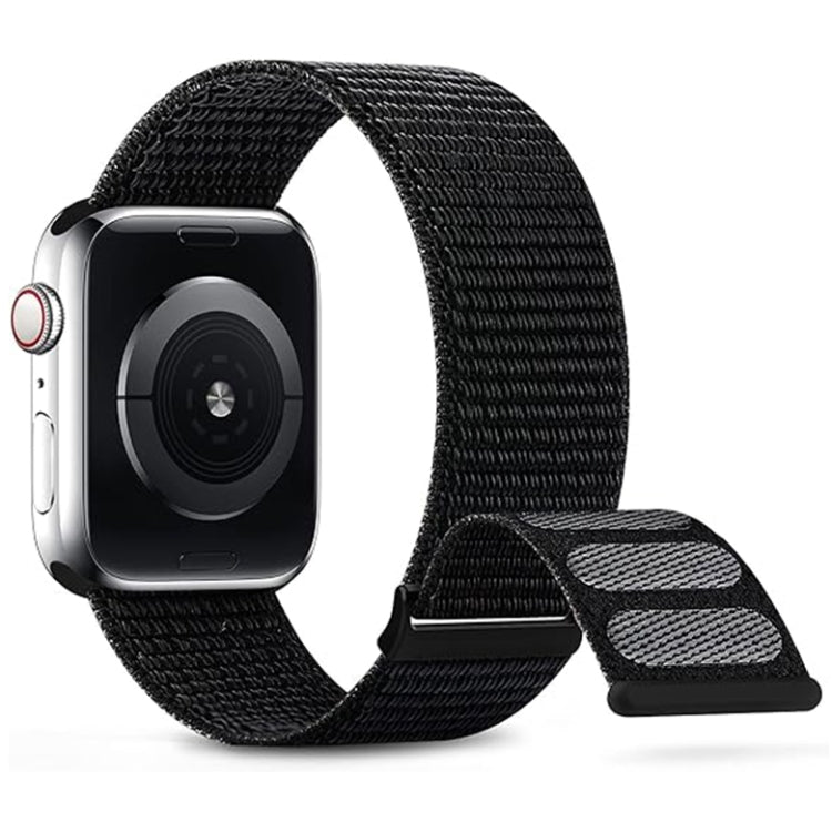 For Apple Watch SE 40mm Dual Hook and Loop Nylon Watch Band(Dark Black) - Watch Bands by PMC TechLife | Online Shopping South Africa | PMC TechLife