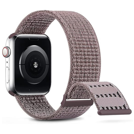 For Apple Watch Series 5 40mm Dual Hook and Loop Nylon Watch Band(Smoke Purple) - Watch Bands by PMC Jewellery | Online Shopping South Africa | PMC Jewellery