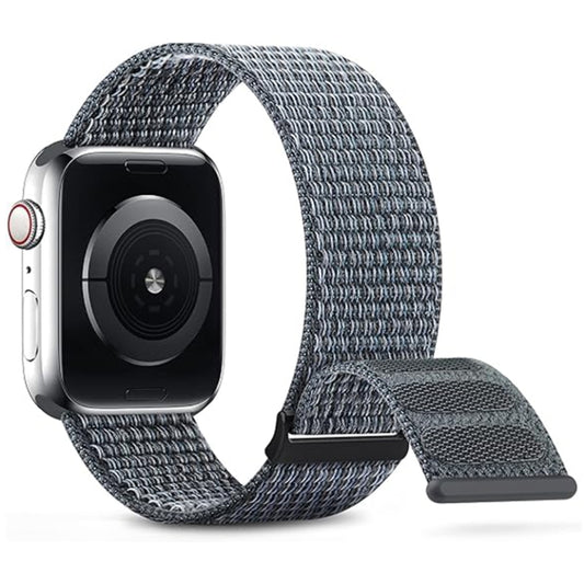 For Apple Watch 42mm Dual Hook and Loop Nylon Watch Band(Grey) - Watch Bands by PMC Jewellery | Online Shopping South Africa | PMC Jewellery