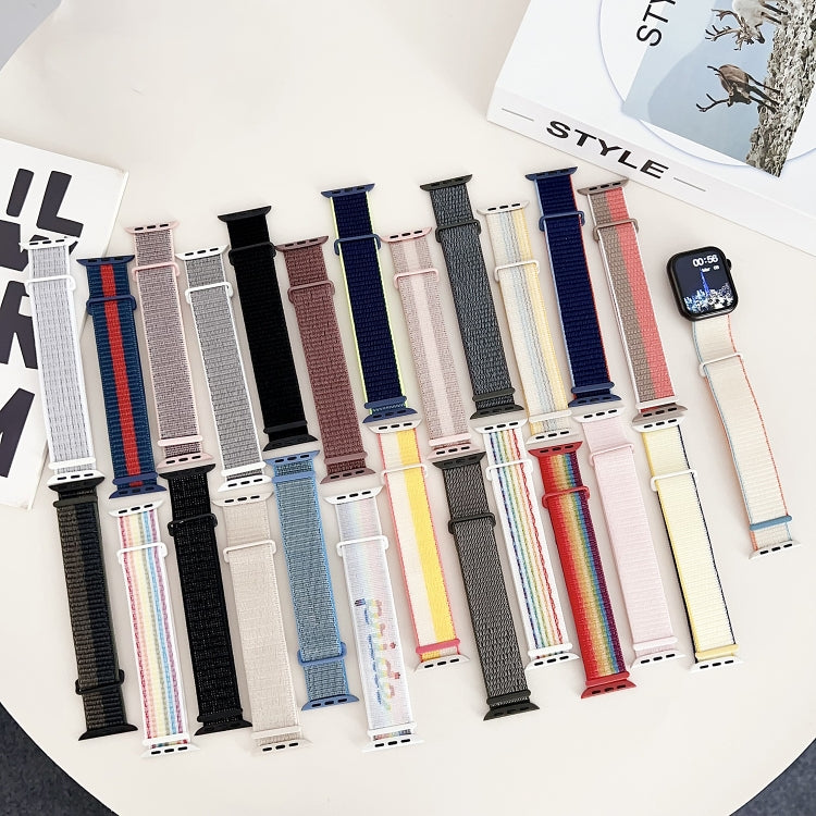 For Apple Watch SE 2022 40mm Dual Hook and Loop Nylon Watch Band(Rainbow) - free shipping - PMC TechLife - Order now!