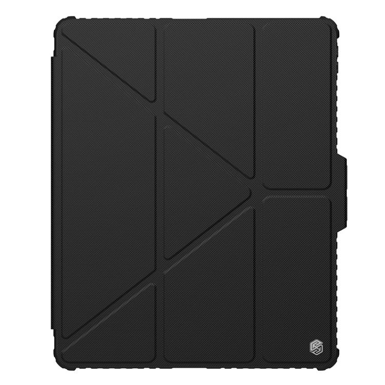 For iPad Air 13 2024 / Pro 12.9 NILLKIN Bumper Pro Multi-angle Folding Style Tablet Leather Case(Black) - iPad Air 13 2024 Cases by NILLKIN | Online Shopping South Africa | PMC Jewellery | Buy Now Pay Later Mobicred