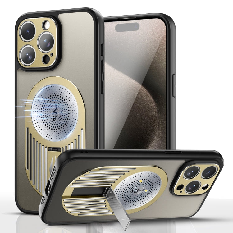 For iPhone 16 Pro Heat Dissipation Aromatherapy MagSafe Holder Phone Case(Gold) - iPhone 16 Pro Cases by PMC Jewellery | Online Shopping South Africa | PMC Jewellery | Buy Now Pay Later Mobicred