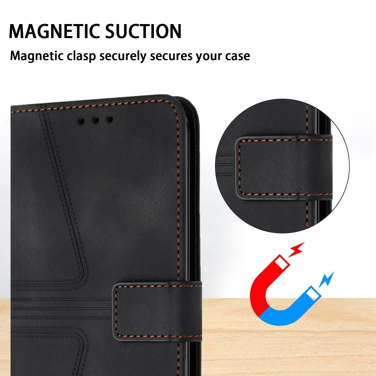 For iPhone 16 Triangle Solid Color Leather Phone Case(Black) - iPhone 16 Cases by PMC TechLife | Online Shopping South Africa | PMC TechLife | Buy Now Pay Later Mobicred