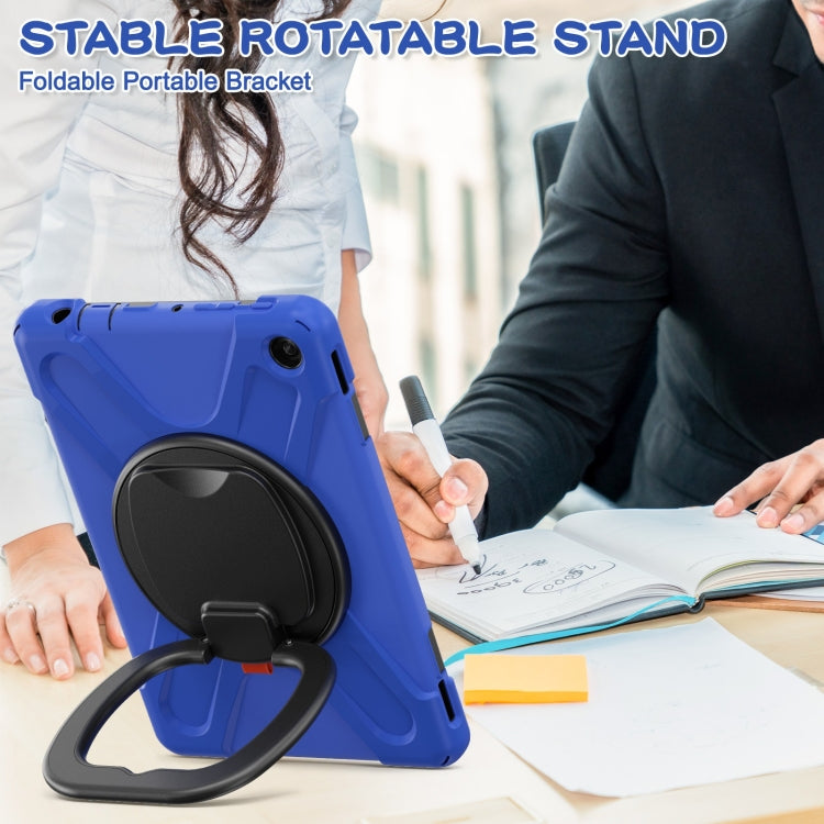 For Amazon Kindle Fire HD10 2023 Silicone Hybrid PC Tablet Case with Holder & Shoulder Strap(Blue) - Amazon by PMC TechLife | Online Shopping South Africa | PMC TechLife | Buy Now Pay Later Mobicred