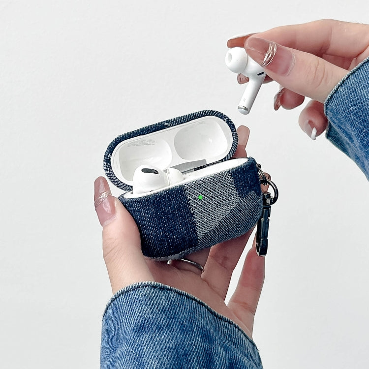 For AirPods Pro Stitching Denim Cloth Bluetooth Earphone Protective Case(Light Color Lightning) - For AirPods Pro by PMC Jewellery | Online Shopping South Africa | PMC Jewellery | Buy Now Pay Later Mobicred