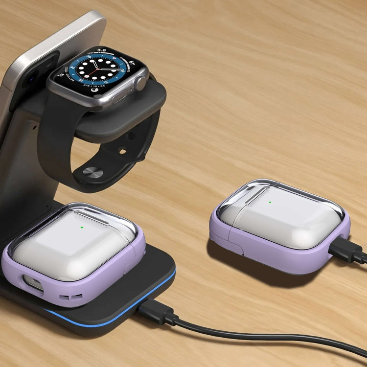 For AirPods Pro 1 TPU Hybrid PC Case with Holder(Dark Blue) - For AirPods Pro by PMC Jewellery | Online Shopping South Africa | PMC Jewellery | Buy Now Pay Later Mobicred