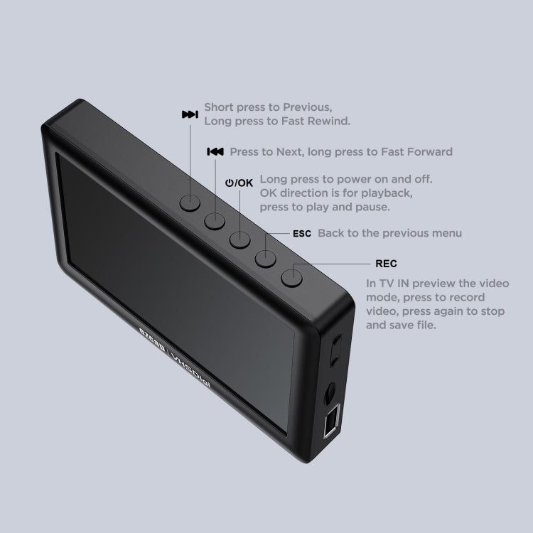 Ezcap 180 VHSDigi 4.3 inch Screen Video Capture Recording Box(Black) - Video Capture Solutions by Ezcap | Online Shopping South Africa | PMC TechLife