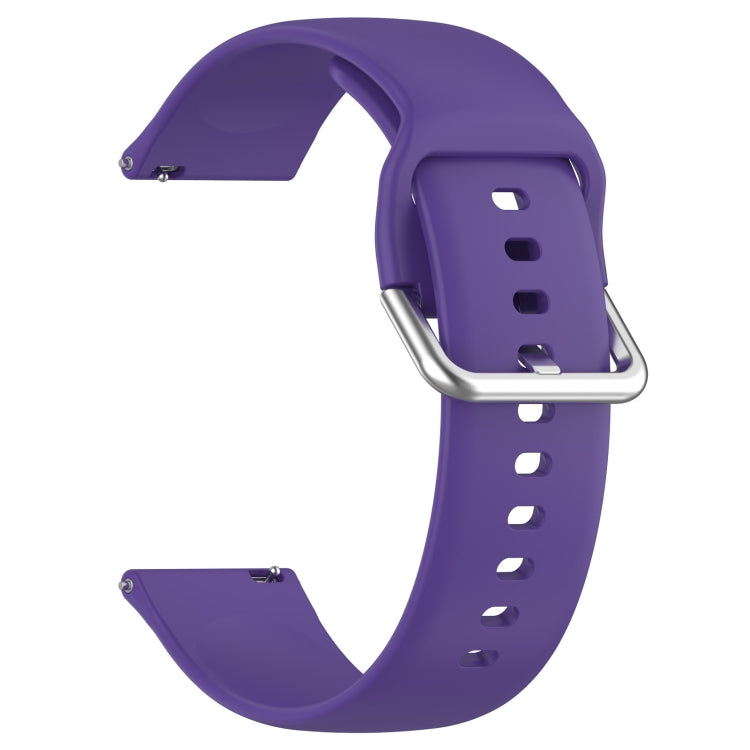 For Xiaomi Watch 2 Solid Color Metal Silver Buckle Silicone Watch Band, Size: S(Purple) - Watch Bands by PMC Jewellery | Online Shopping South Africa | PMC Jewellery