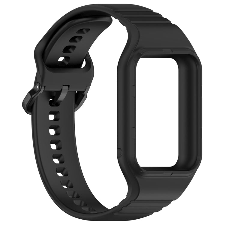 For Xiaomi Mi Band 8 Pro Solid Color Integrated TPU Watch Band(Black) - Watch Bands by PMC Jewellery | Online Shopping South Africa | PMC Jewellery