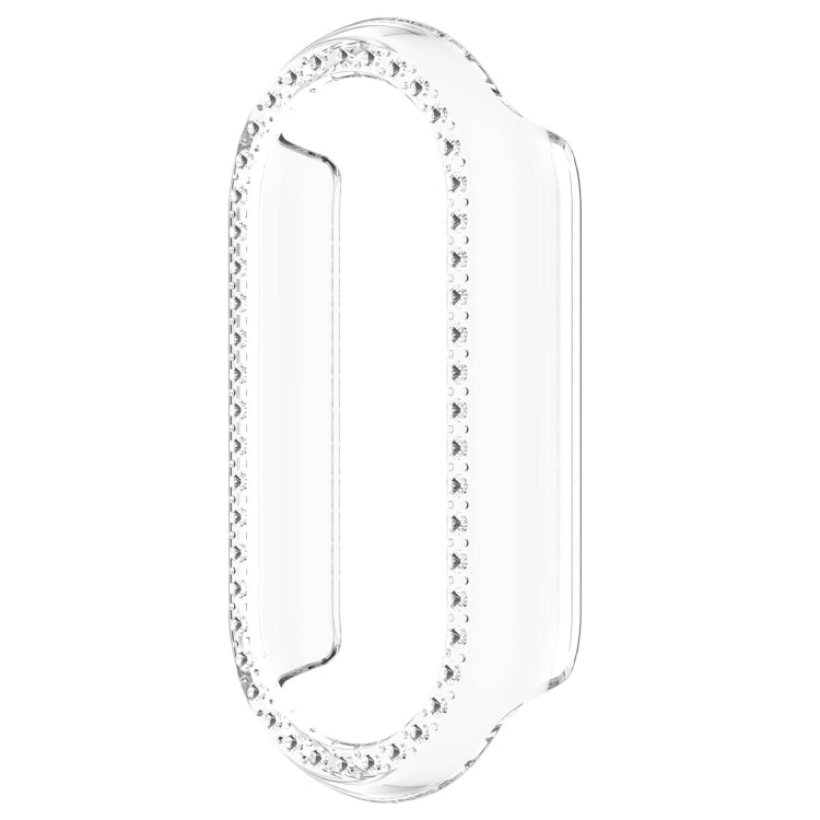 For Xiaomi Mi Band 8 Diamond Half Pack Hollow PC Watch Protective Case(Transparent) - Watch Cases by PMC Jewellery | Online Shopping South Africa | PMC Jewellery