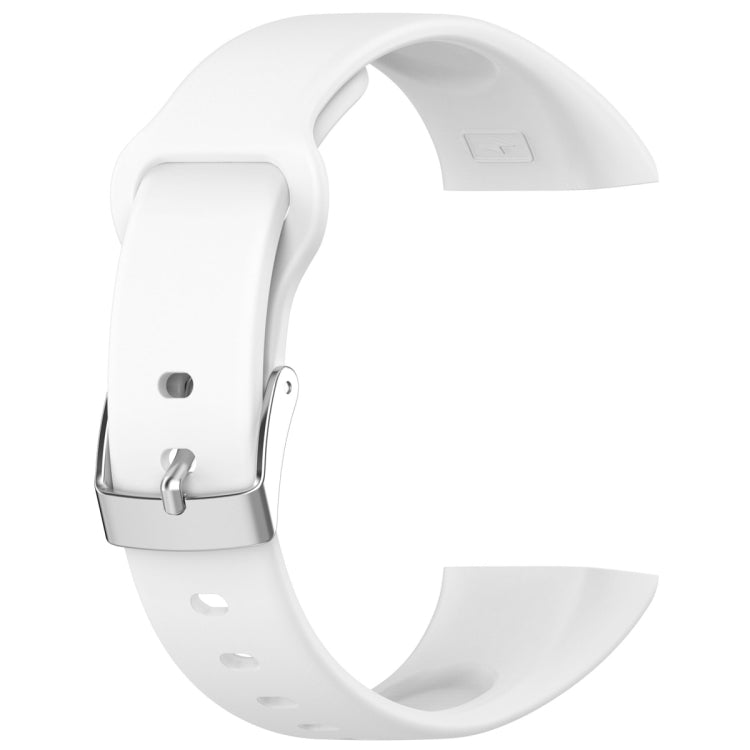 For Mambo Band 6S Solid Color Silver Buckle Silicone Watch Band(White) - Watch Bands by PMC Jewellery | Online Shopping South Africa | PMC Jewellery