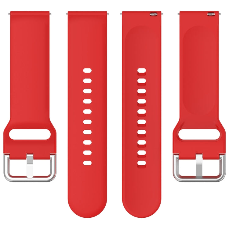 For CMF Watch Pro D395 22mm Solid Color Silver Buckle Silicone Watch Band, Size:L(Red) - Watch Bands by PMC Jewellery | Online Shopping South Africa | PMC Jewellery