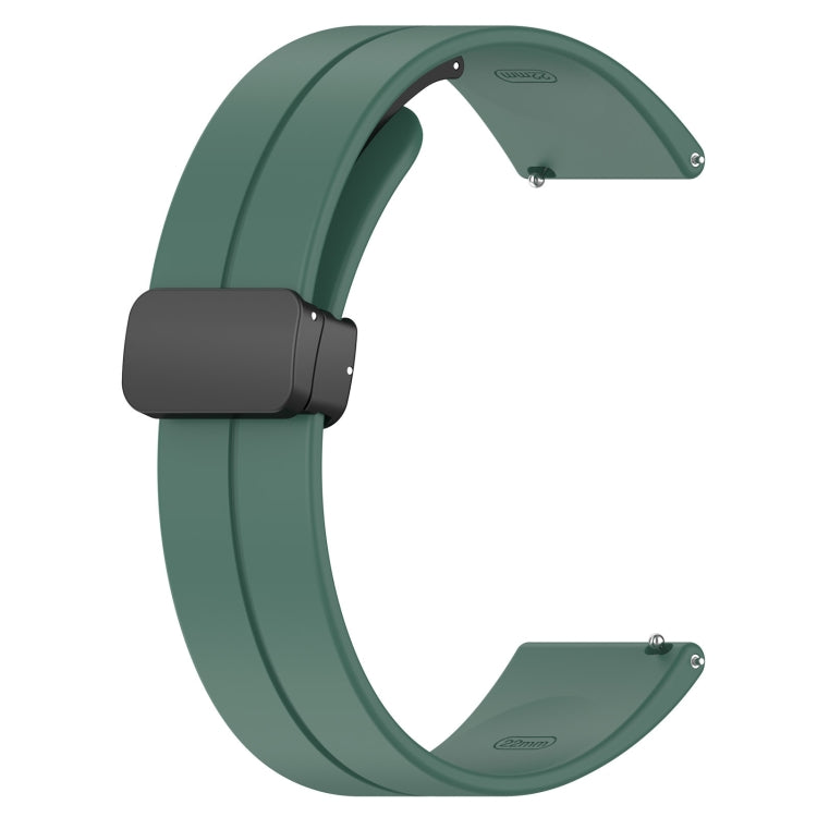 18mm Groove Folding Black Buckle Silicone Watch Band(Dark Green) - 18mm Bands by PMC Jewellery | Online Shopping South Africa | PMC Jewellery | Buy Now Pay Later Mobicred