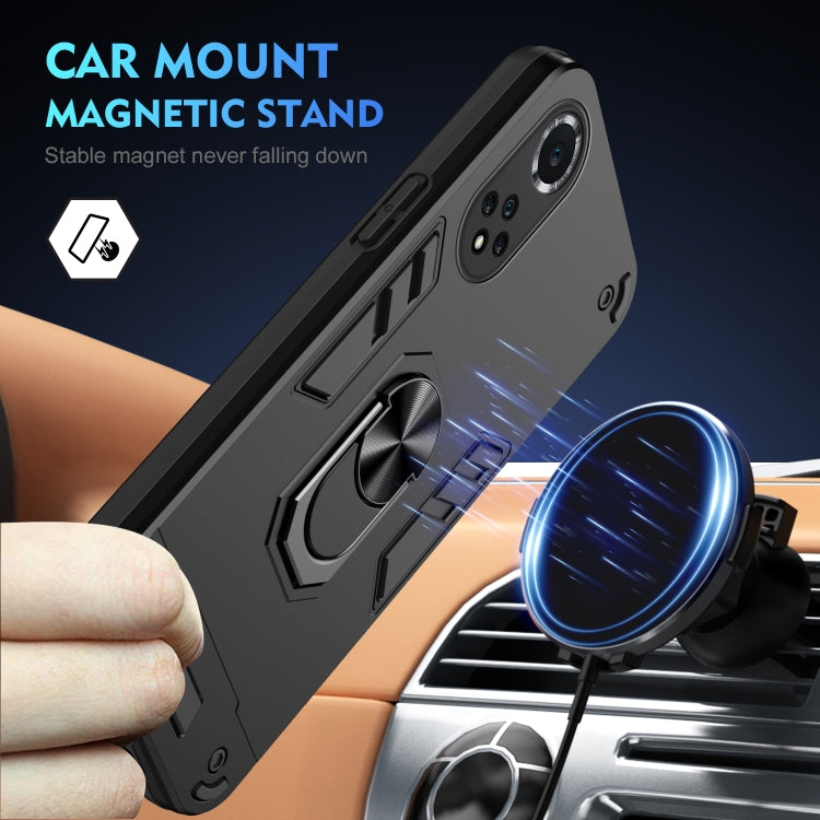 For Huawei nova 9 Shockproof Metal Ring Holder Phone Case(Black) - Huawei Cases by PMC TechLife | Online Shopping South Africa | PMC TechLife | Buy Now Pay Later Mobicred