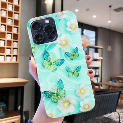 For iPhone 16 Pro Max Colorful Painting Pattern TPU Phone Case(Butterflies) - iPhone 16 Pro Max Cases by PMC Jewellery | Online Shopping South Africa | PMC Jewellery | Buy Now Pay Later Mobicred