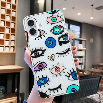 For iPhone 16 Plus Colorful Painting Pattern TPU Phone Case(Eye Monster) - iPhone 16 Plus Cases by PMC Jewellery | Online Shopping South Africa | PMC Jewellery | Buy Now Pay Later Mobicred