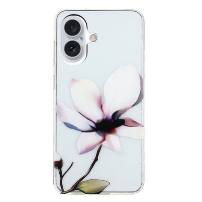 For iPhone 16 Colorful Painting Pattern TPU Phone Case(White Flowers) - iPhone 16 Cases by PMC Jewellery | Online Shopping South Africa | PMC Jewellery | Buy Now Pay Later Mobicred