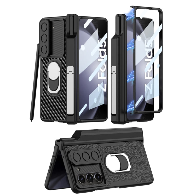 For Samsung Galaxy Z Fold5 GKK Integrated Magnetic Armor Full Coverage Phone Case(Litchi Texture) - Galaxy Z Fold5 Cases by GKK | Online Shopping South Africa | PMC Jewellery | Buy Now Pay Later Mobicred