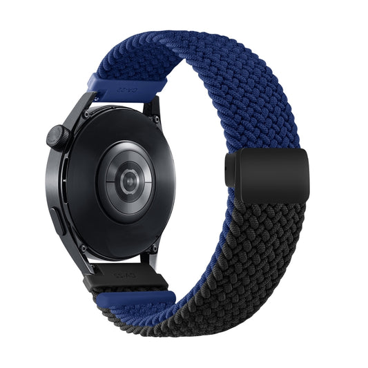 20mm Two-color Magnetic Braided Nylon Watch Band(Blue Black) - 20mm Bands by PMC Jewellery | Online Shopping South Africa | PMC Jewellery