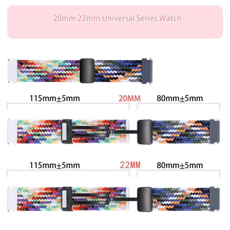 18mm Two-color Magnetic Braided Nylon Watch Band(Starlight Colorful Pink) - 20mm Bands by PMC Jewellery | Online Shopping South Africa | PMC Jewellery