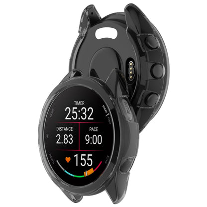 For Garmin Forerunner 165 / 165 Music Half Pack Hollow TPU Watch Protective Case(Transparent Black) - Watch Cases by PMC Jewellery | Online Shopping South Africa | PMC Jewellery