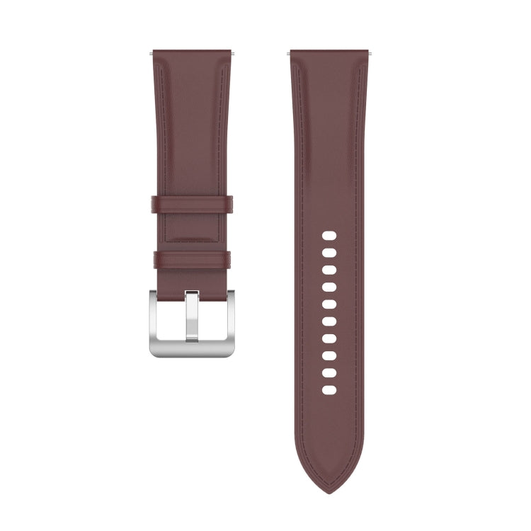 For Xiaomi Watch 2 22mm Genuine Leather Watch Band(Dark Brown) - Watch Bands by PMC Jewellery | Online Shopping South Africa | PMC Jewellery