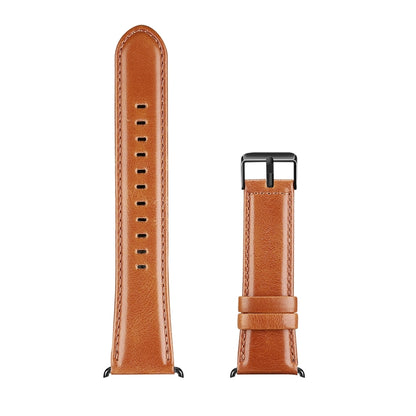 For Apple Watch Series 6 40mm DUX DUCIS Business Genuine Leather Watch Strap(Khaki) - Watch Bands by DUX DUCIS | Online Shopping South Africa | PMC Jewellery | Buy Now Pay Later Mobicred