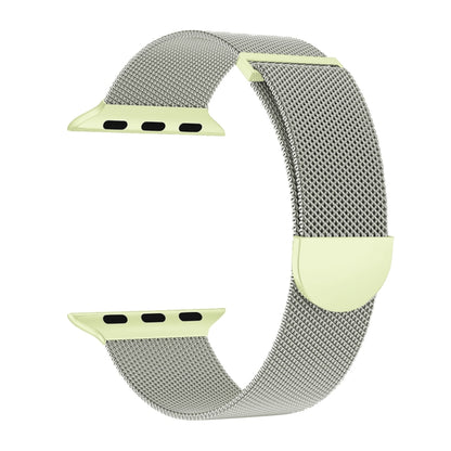 For Apple Watch Series 9 41mm Two Color Milanese Loop Magnetic Watch Band(Starlight Green) - Watch Bands by PMC Jewellery | Online Shopping South Africa | PMC Jewellery