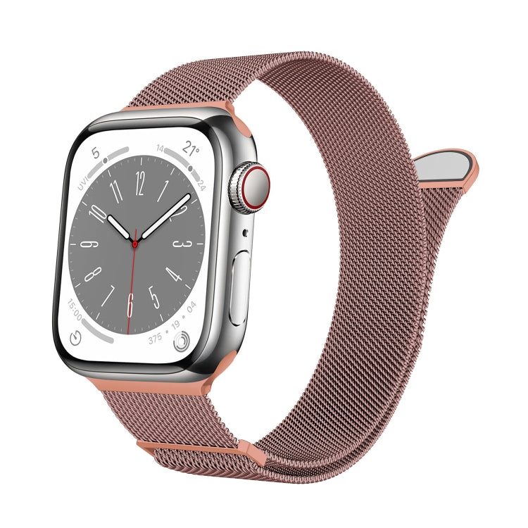 For Apple Watch Series 7 41mm Two Color Milanese Loop Magnetic Watch Band(Pink Orange) - Watch Bands by PMC Jewellery | Online Shopping South Africa | PMC Jewellery