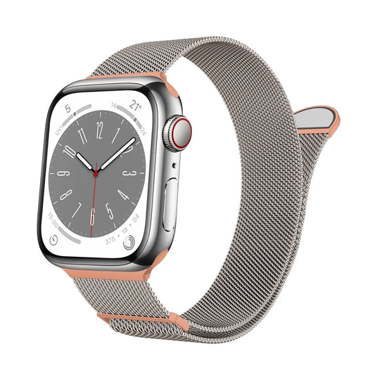 For Apple Watch Series 4 44mm Two Color Milanese Loop Magnetic Watch Band(Starlight Orange) - Watch Bands by PMC Jewellery | Online Shopping South Africa | PMC Jewellery