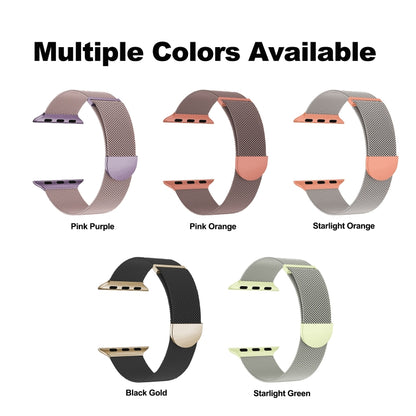 For Apple Watch Series 7 41mm Two Color Milanese Loop Magnetic Watch Band(Pink Purple) - Watch Bands by PMC Jewellery | Online Shopping South Africa | PMC Jewellery