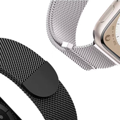 For Apple Watch Series 9 41mm Two Color Milanese Loop Magnetic Watch Band(Starlight Green) - Watch Bands by PMC Jewellery | Online Shopping South Africa | PMC Jewellery