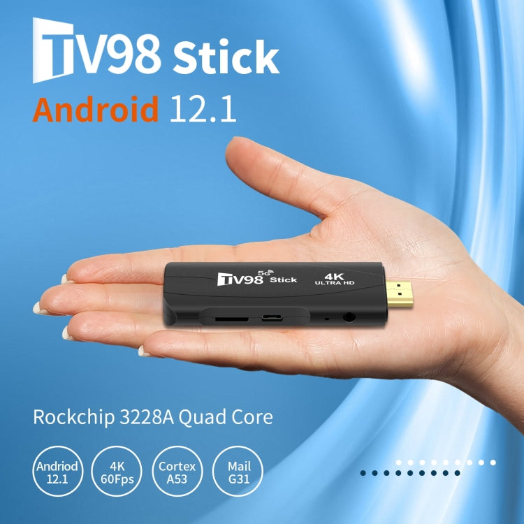 TV98 Rockchip 3228A Quad Core 4K HD Bluetooth Android TV Stick, RAM:2GB+16GB(UK Plug) - Android TV Sticks by PMC TechLife | Online Shopping South Africa | PMC TechLife | Buy Now Pay Later Mobicred