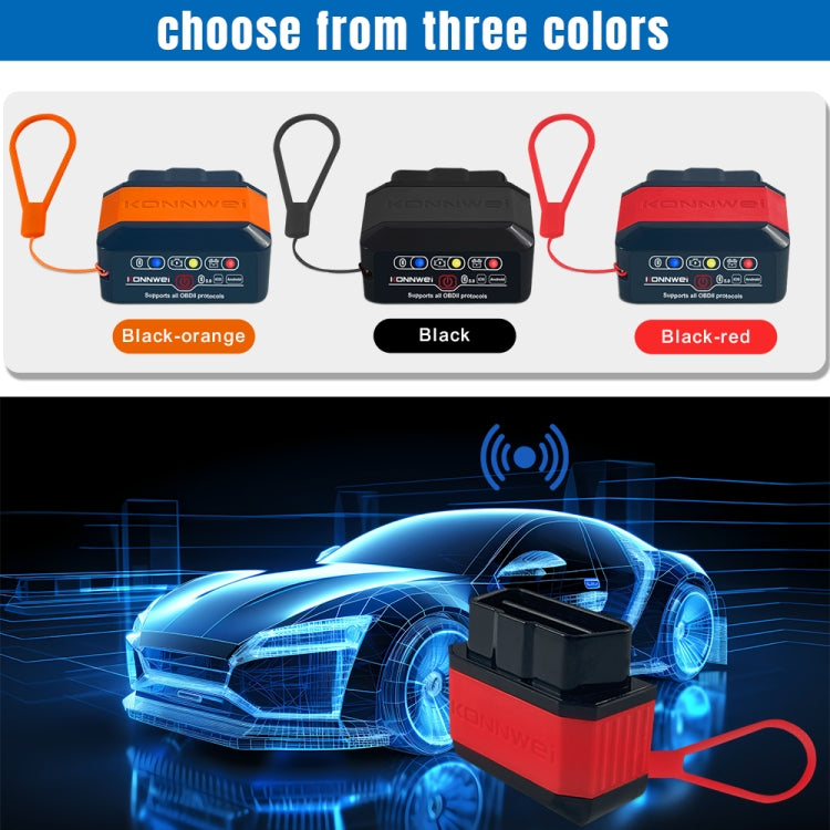 KONNWEI KW905 Bluetooth 5.0 Car OBD2 Scanner Support Android & iOS(Black Red) - Code Readers & Scan Tools by KONNWEI | Online Shopping South Africa | PMC Jewellery | Buy Now Pay Later Mobicred