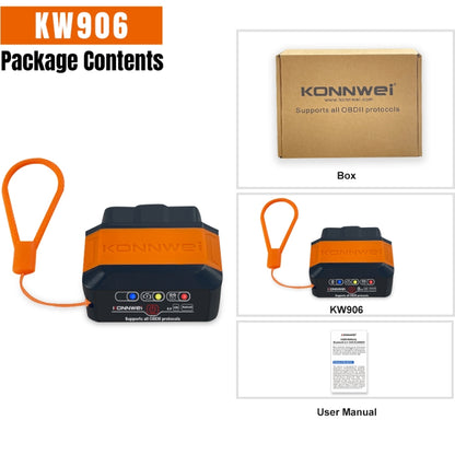 KONNWEI KW906 Bluetooth 5.0 Car OBD2 Scanner Support Android & iOS(Black) - Code Readers & Scan Tools by KONNWEI | Online Shopping South Africa | PMC Jewellery | Buy Now Pay Later Mobicred