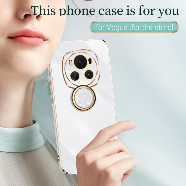 For Honor Magic6 5G XINLI Straight 6D Plating Gold Edge TPU Shockproof Case with Ring Holder(Hawthorn Red) - Honor Cases by XINLI | Online Shopping South Africa | PMC Jewellery | Buy Now Pay Later Mobicred