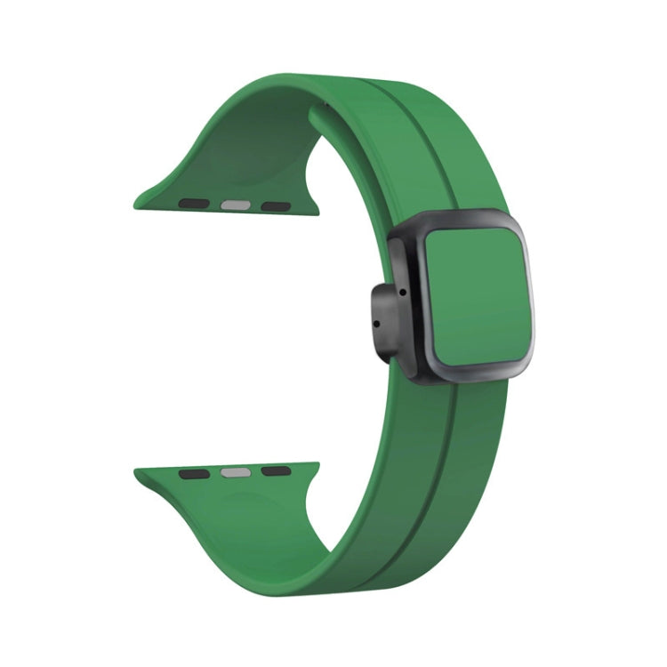 For Apple Watch SE 2023 40mm Magnetic Square Buckle Silicone Watch Band(Alfalfa) - Watch Bands by PMC Jewellery | Online Shopping South Africa | PMC Jewellery