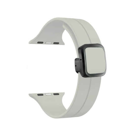 For Apple Watch Series 9 41mm Magnetic Square Buckle Silicone Watch Band(Starlight) - Watch Bands by PMC Jewellery | Online Shopping South Africa | PMC Jewellery