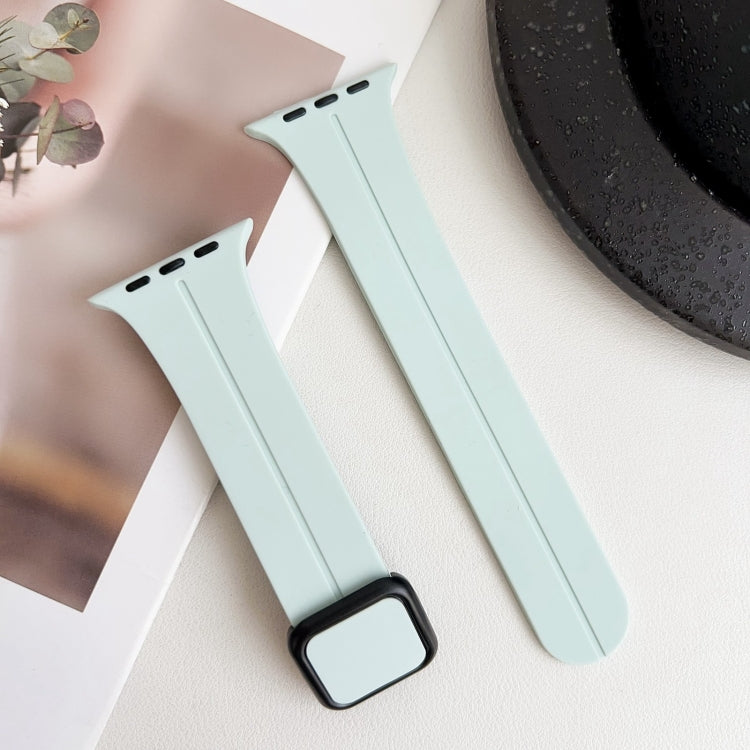 For Apple Watch Series 4 44mm Magnetic Square Buckle Silicone Watch Band(Sapphire Blue) - Watch Bands by PMC Jewellery | Online Shopping South Africa | PMC Jewellery