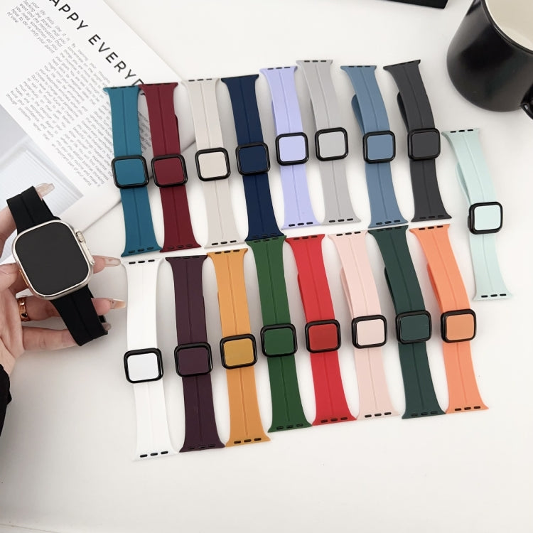 For Apple Watch 38mm Magnetic Square Buckle Silicone Watch Band(Dark Grey) - Watch Bands by PMC TechLife | Online Shopping South Africa | PMC TechLife