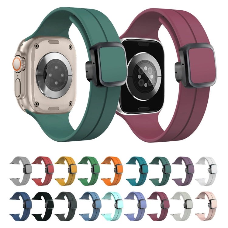 For Apple Watch 38mm Magnetic Square Buckle Silicone Watch Band(Red) - Watch Bands by PMC TechLife | Online Shopping South Africa | PMC TechLife