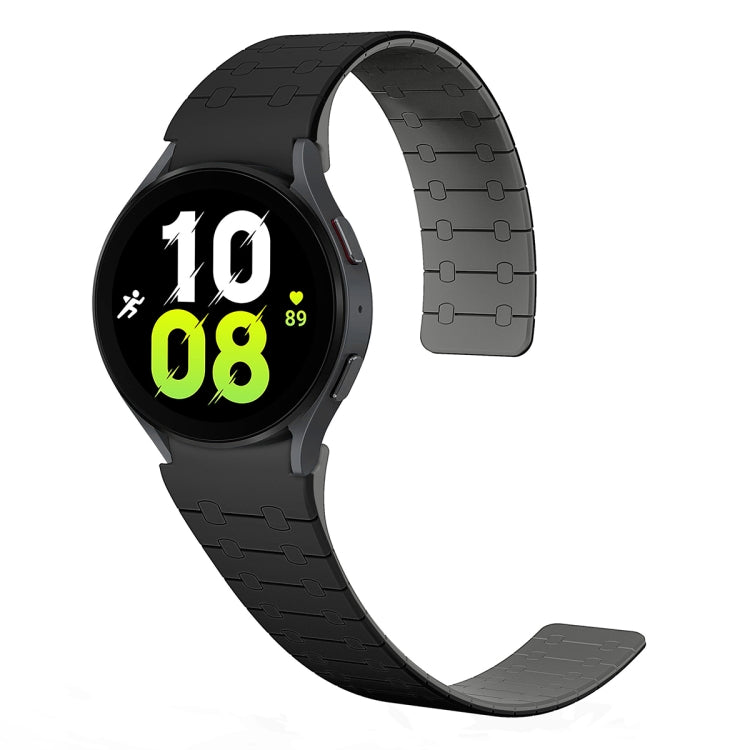 For Samsung Galaxy Watch 6 / 5 / 4 Two Color Loop Magnetic Silicone Watch Band(Black+Grey) - Watch Bands by PMC Jewellery | Online Shopping South Africa | PMC Jewellery