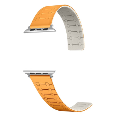 For Apple Watch Ultra 2 49mm Two Color Loop Magnetic Silicone Watch Band(Orange+Starlight) - Watch Bands by PMC Jewellery | Online Shopping South Africa | PMC Jewellery