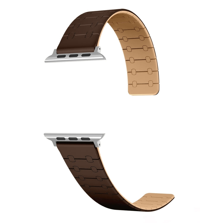 For Apple Watch Ultra 2 49mm Two Color Loop Magnetic Silicone Watch Band(Dark Brown+Light Brown) - Watch Bands by PMC Jewellery | Online Shopping South Africa | PMC Jewellery