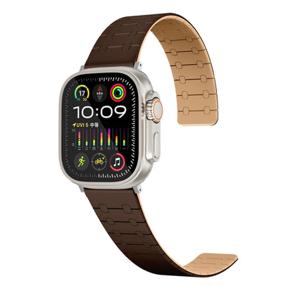 For Apple Watch Series 8 41mm Two Color Loop Magnetic Silicone Watch Band(Dark Brown+Light Brown) - Watch Bands by PMC Jewellery | Online Shopping South Africa | PMC Jewellery